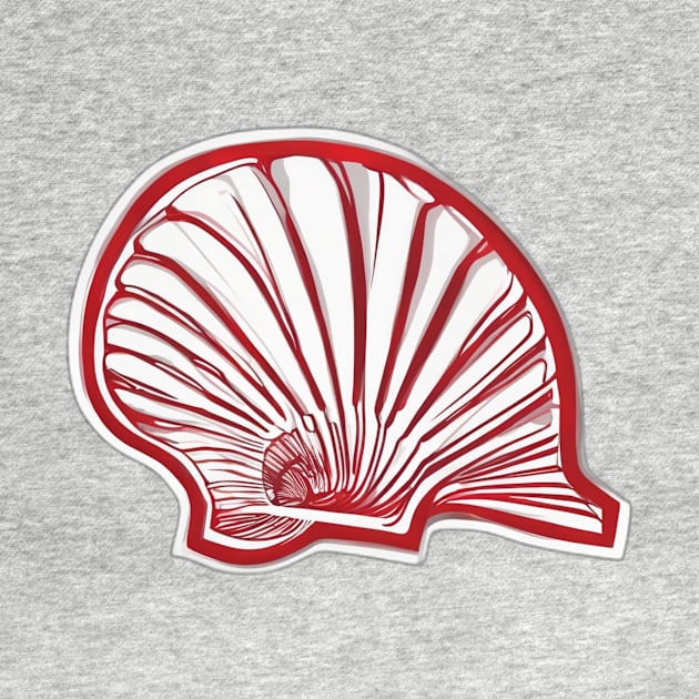 Elegant Red Scallop Shell Design No. 764 by cornelliusy